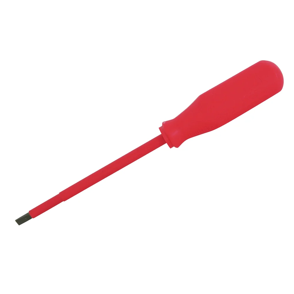 Destornillador rojo 1000 V, punta plana 3/32" x 3" Urrea