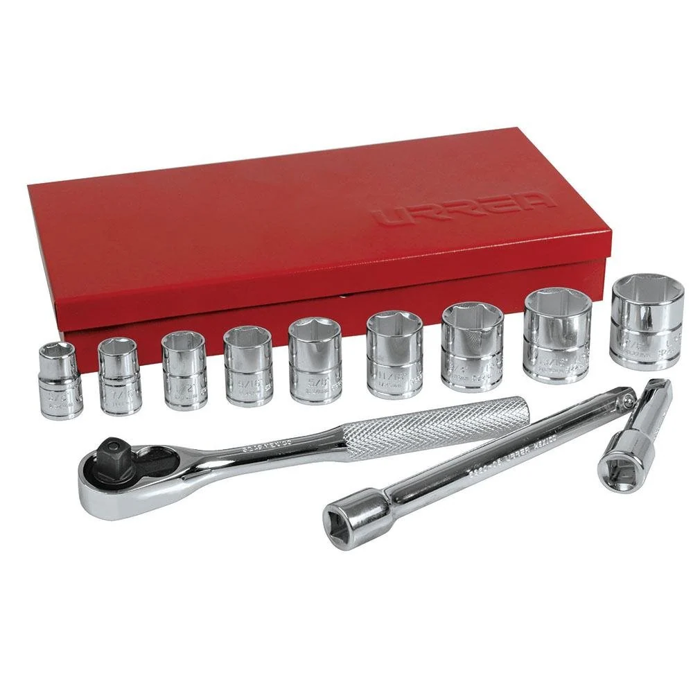 Juego De 13 Dados Y Accesorios 3/8" 6 Puntas Urrea.