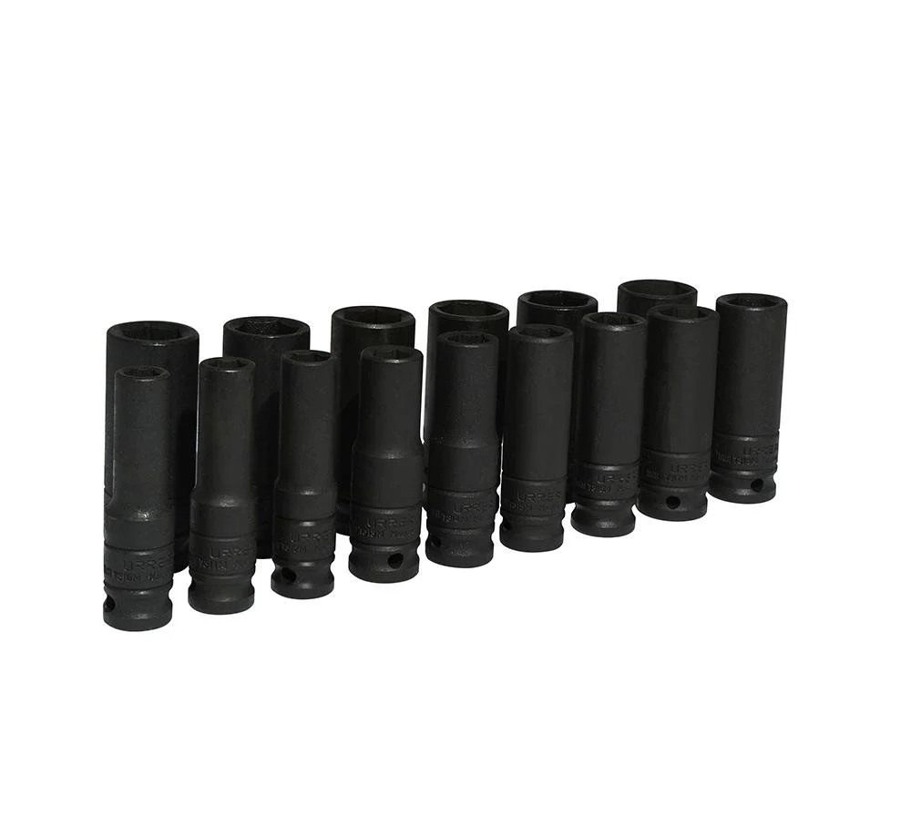 Juego De 15 Dados De Impacto Largos Métricos 1/2" Urrea.