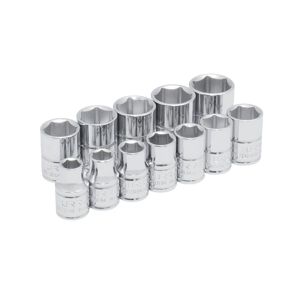 Juego De 12 Dados Métricos 3/8" 6 Puntas Urrea.