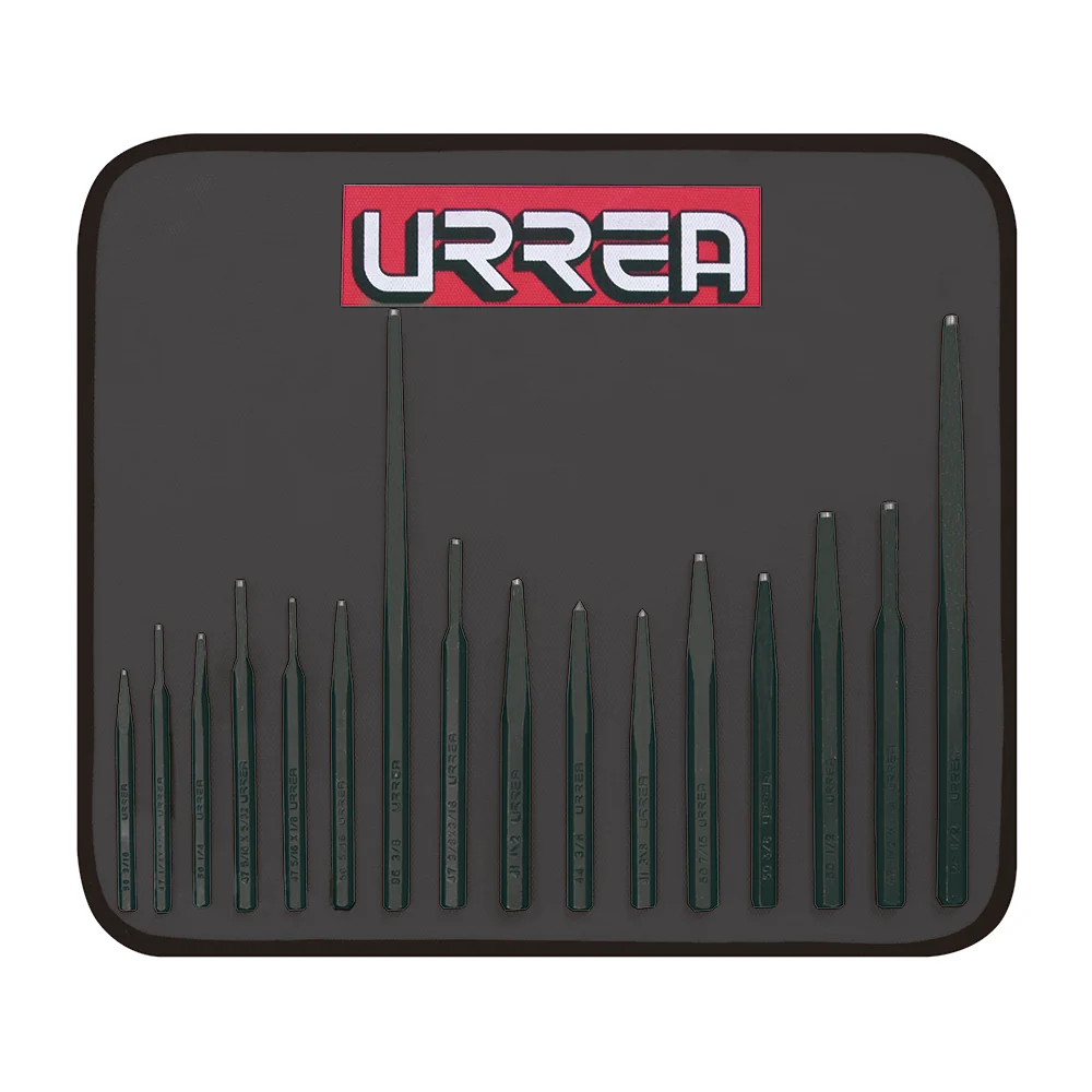 Juego de puntos, punzones, cinceles y botadores, 16 piezas Urrea