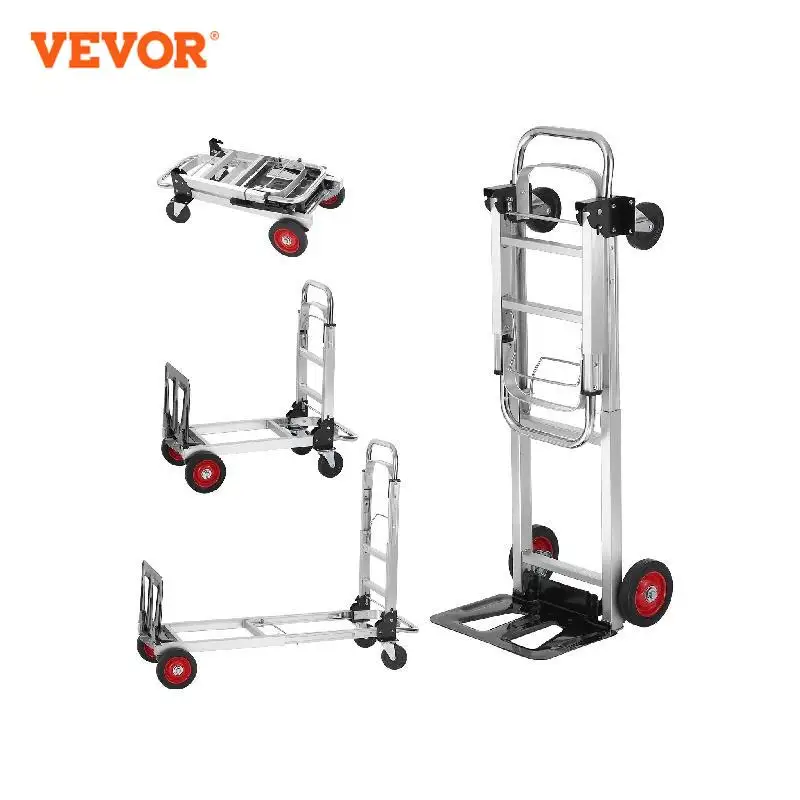 VEVOR-carretilla de mano plegable de 400 libras, plataforma rodante ligera con ruedas, carrito utilitario de equipaje pleg...