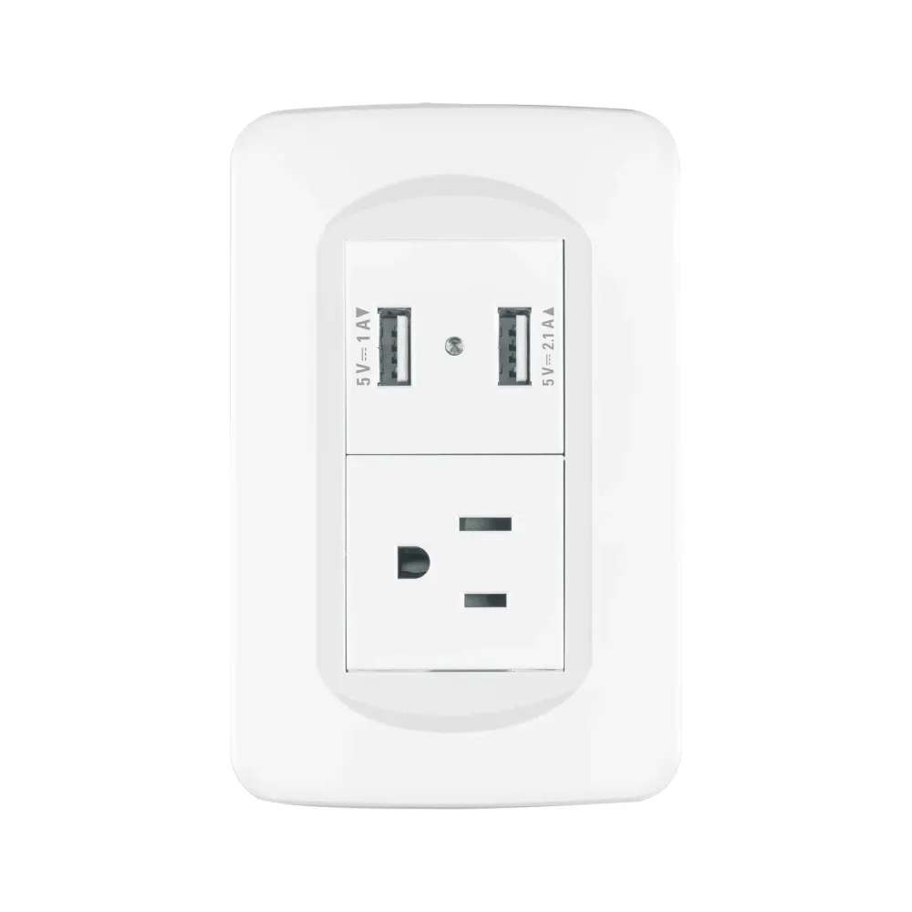Placa armada 1contacto y 2 puertos USB 1.5 módulos, Toledo Volteck