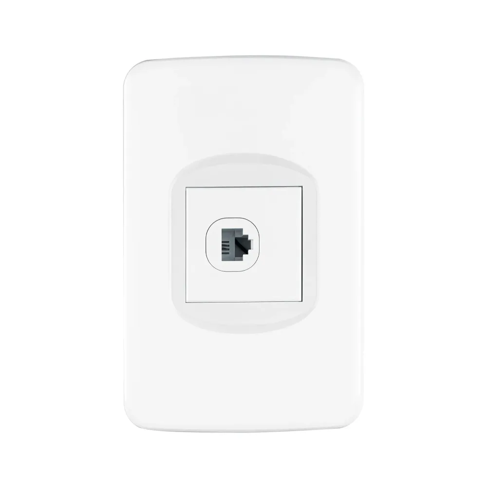 Placa armada 1 toma para teléfono 1.5 módulos, Toledo Volteck
