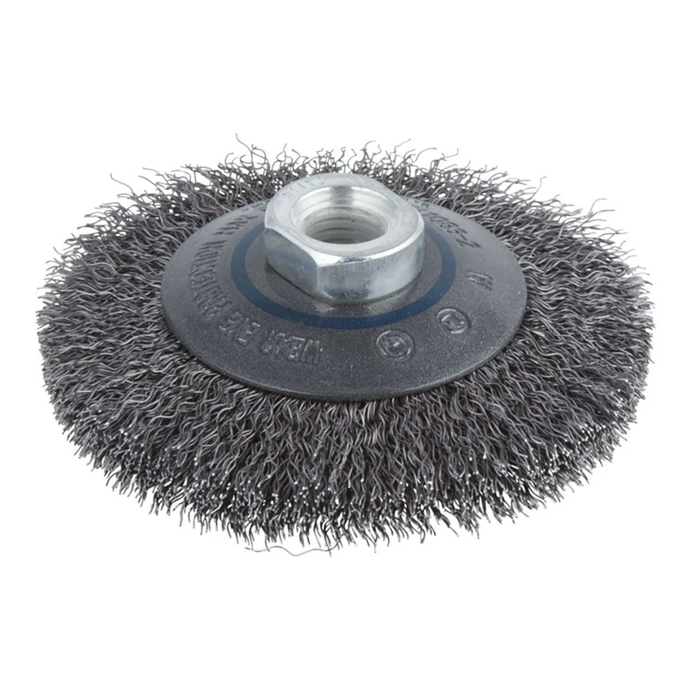 CEPILLO CÓNICO DE ALAMBRE DE ACERO, ROSCA M14, Ø100 x 15 mm WOLFCRAFT