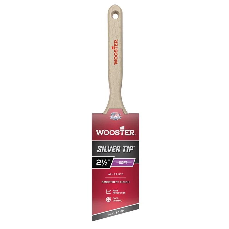 Pincel de ángulo suave Wooster con punta plateada de 2-1/2 pulgadas (paquete de 6) - Oferta de la semana