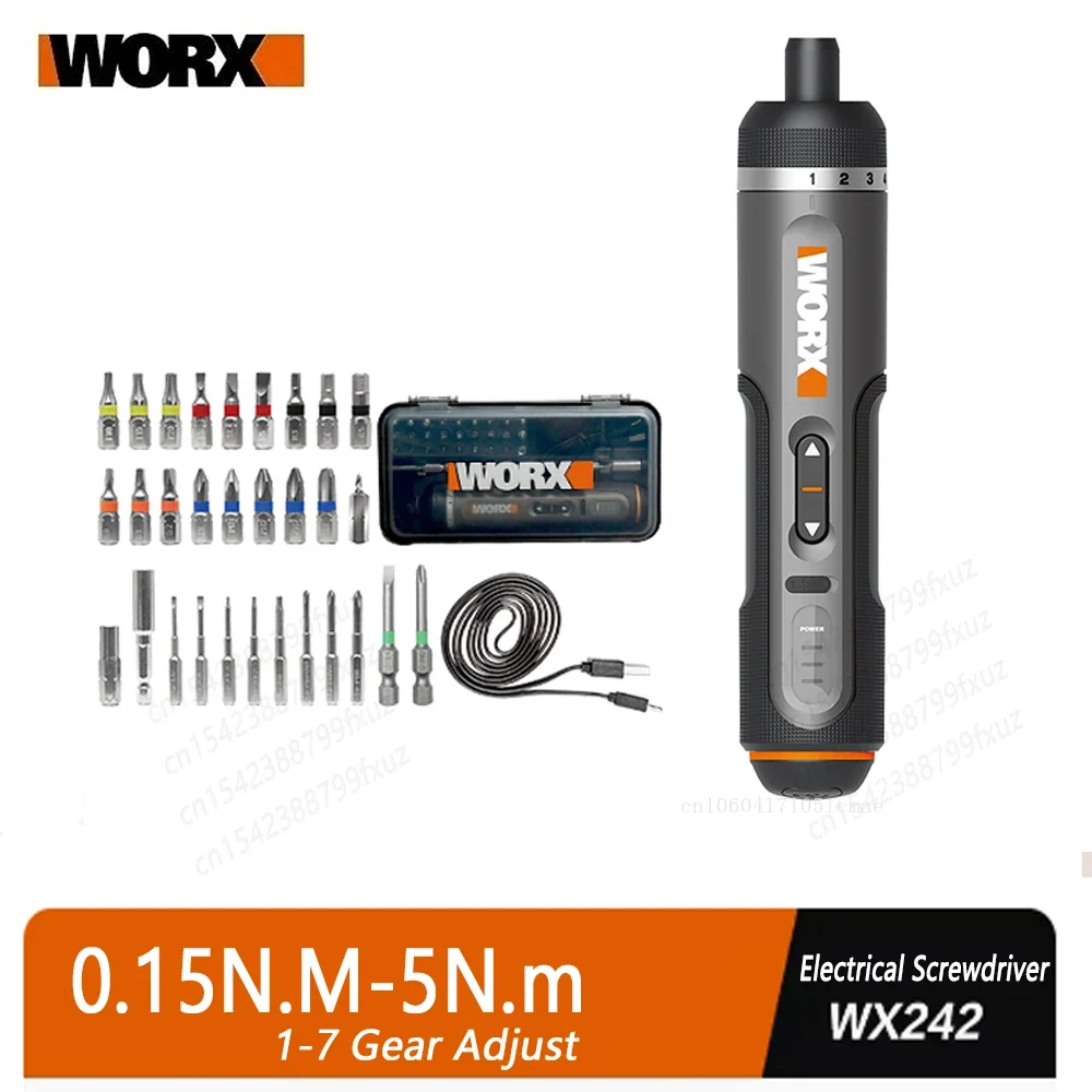 WORX WX242 Juego de destornilladores eléctricos de 4V, destornilladores eléctricos inalámbricos inteligentes, juego de 30...