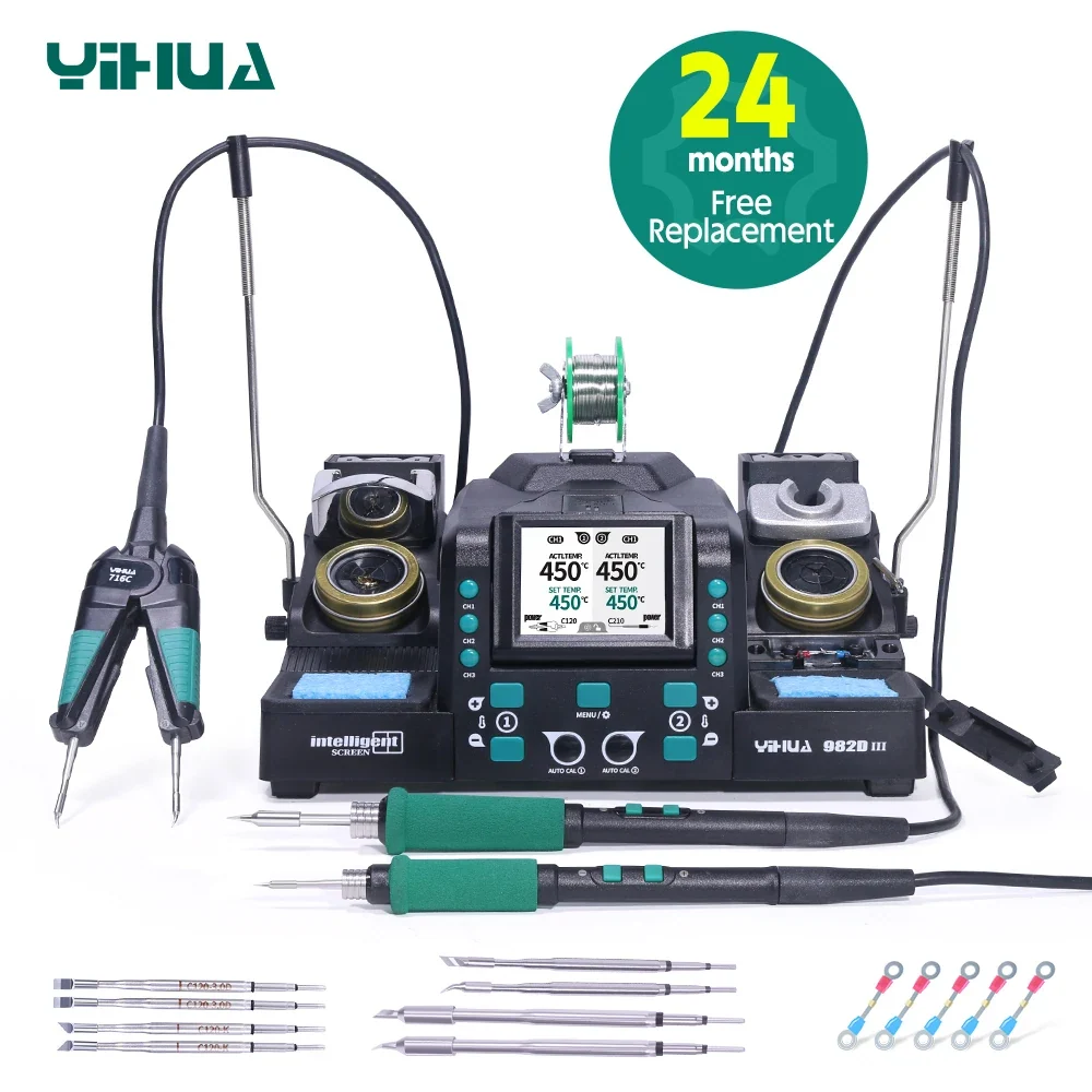 YIHUA 982D-III Pinzas de precisión Estación de soldadura C210 para estación de reparación de microcomponentes SMT SMD con...