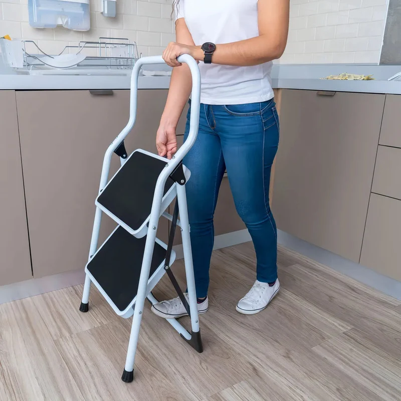 Escalera Zebbris Tubular Plegable De 3 Peldaños Masescaleras Negro/blanco ZEBBRIS SHOP