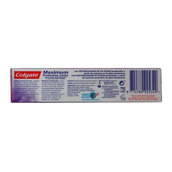 Dentífrico Colgate Máximum Protection Caries 75 ml Tamaño Pequeño