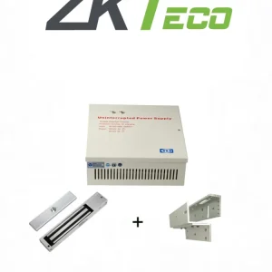 ZKTECO LM200YPAK - Contrachapa magnética de 200 kg o 440 lb, incluye soporte de instalación ZL y Gabinete metálico con sal...