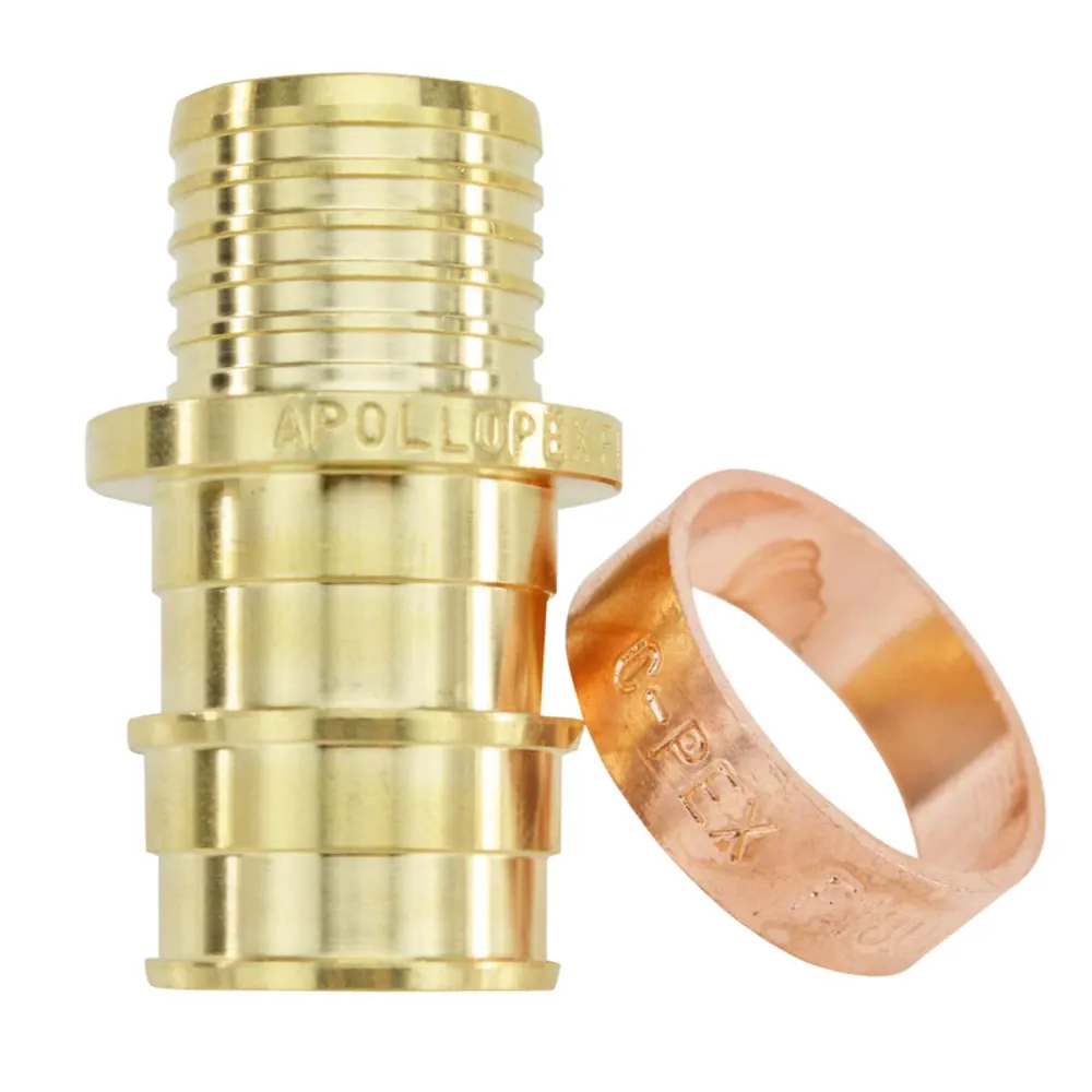 Acoplamiento de expansión PEX de latón de 3/4 pulg. con espiga en D de 3/4 pulg. Apollo PEX-