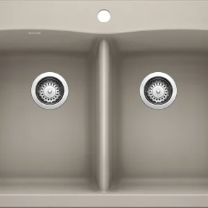 Montura doble doble de diamante igual - Gris hormigón Blanco