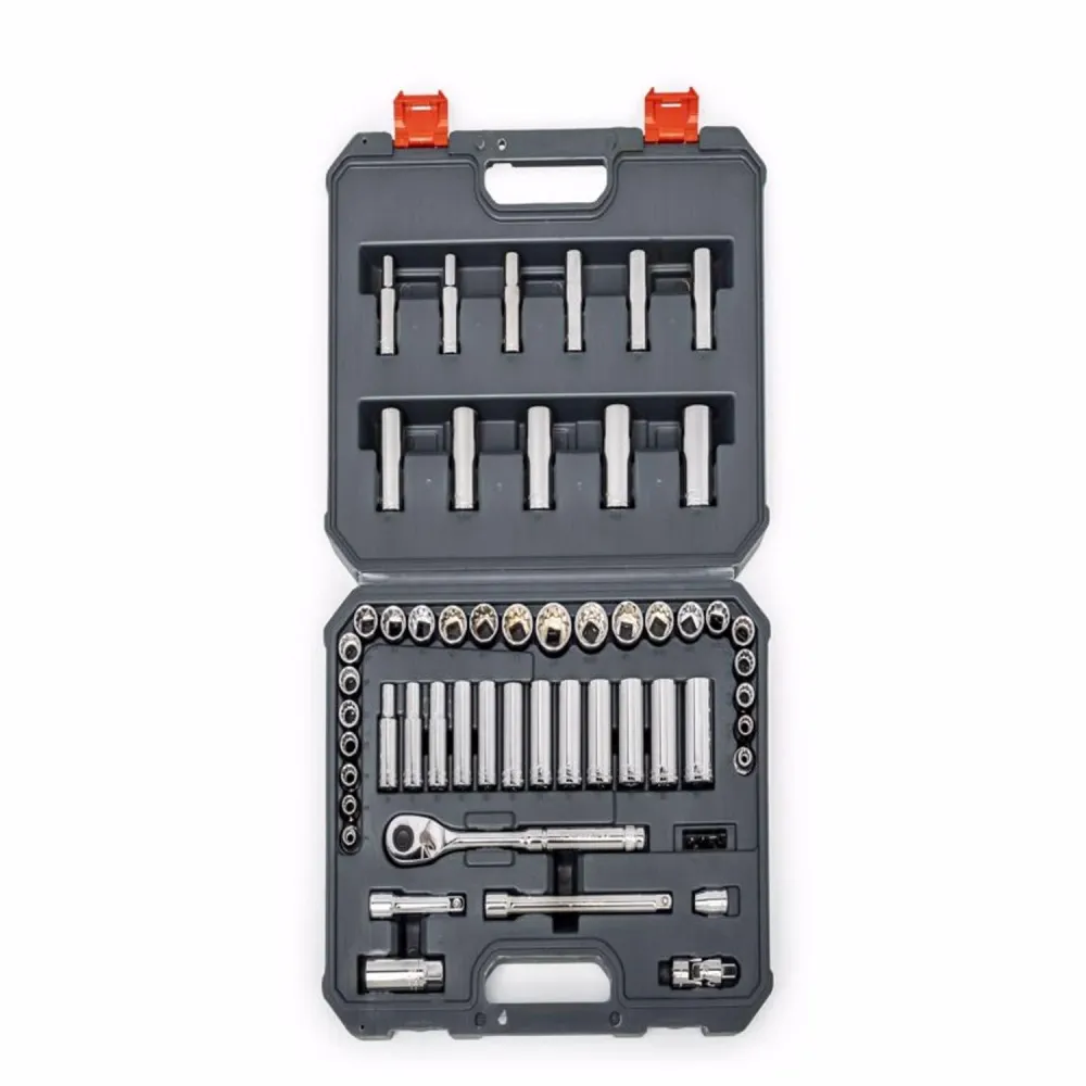 Juego de herramientas para mecánicos Crescent de 3/8 pulg. x 3/8 pulg. con sistema métrico/SAE de 6 y 12 puntas, 57 piezas