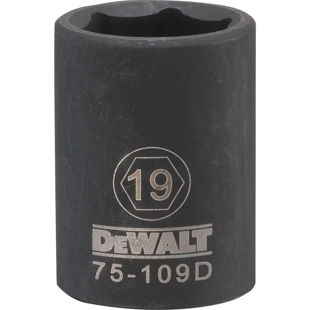 Dado de impacto métrico de 6 puntas DeWalt Directtorque de 19 mm x 1/2 pulg., 1 pieza