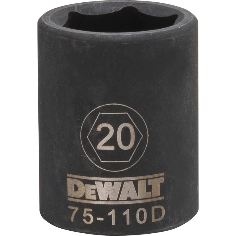 Dado de impacto métrico de 6 puntas DeWalt Directtorque de 20 mm x 1/2 pulg., 1 pieza