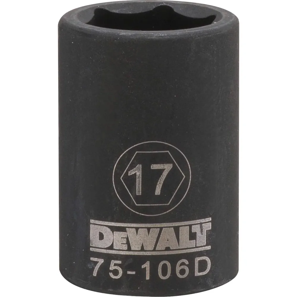 Dado de impacto métrico de 6 puntas DeWalt de 17 mm x 1/2 pulg., 1 pieza