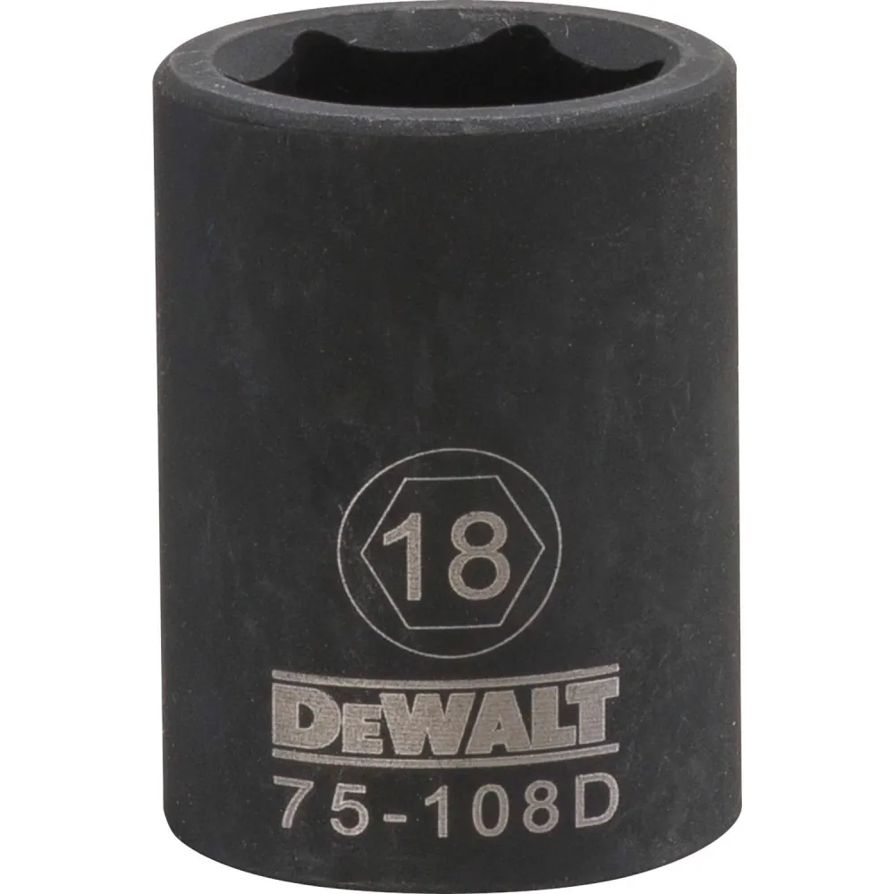 Dado de impacto métrico de 6 puntas DeWalt de 18 mm x 1/2 pulg., 1 pieza