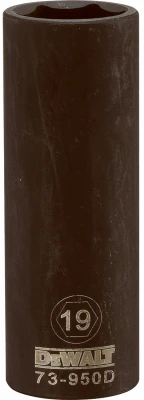 Dado de impacto profundo métrico de 6 puntas DeWalt de 19 mm x 1/2 pulg., 1 pieza