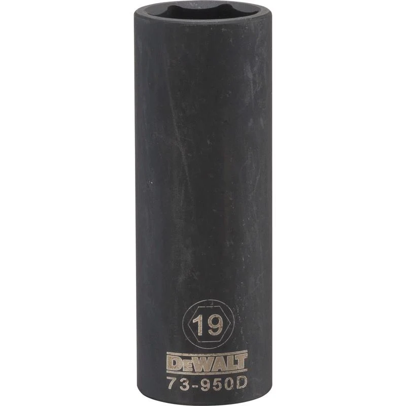 Dado de impacto profundo métrico de 6 puntas DeWalt de 19 mm x 1/2 pulg., 1 pieza