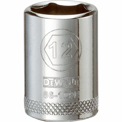 Dado métrico de 6 puntas DeWalt de 12 mm x 1/4 pulg., 1 pieza