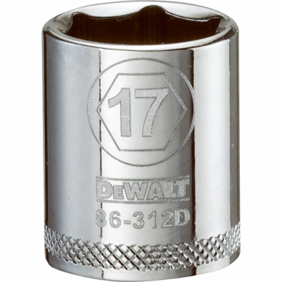 Dado métrico de 6 puntas DeWalt de 17 mm x 3/8 pulg., 1 pieza