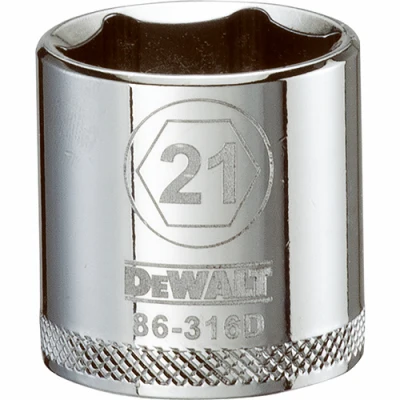 Dado métrico de 6 puntas DeWalt de 21 mm x 3/8 pulg., 1 pieza