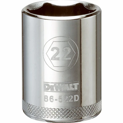 Dado métrico de 6 puntas DeWalt de 22 mm x 1/2 pulg., 1 pieza