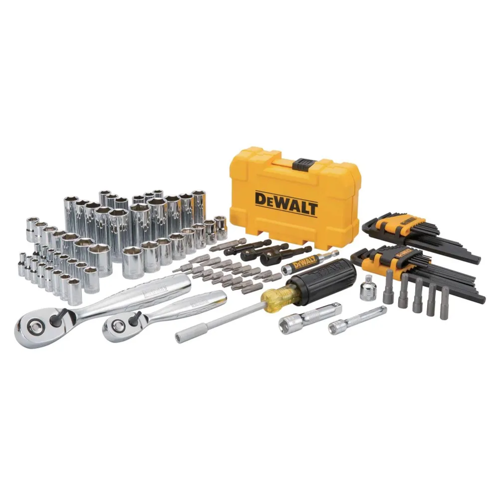 Juego de herramientas mecánicas DeWalt de 108 piezas, con accionamiento métrico/SAE de 1/4 y 3/8 pulg.