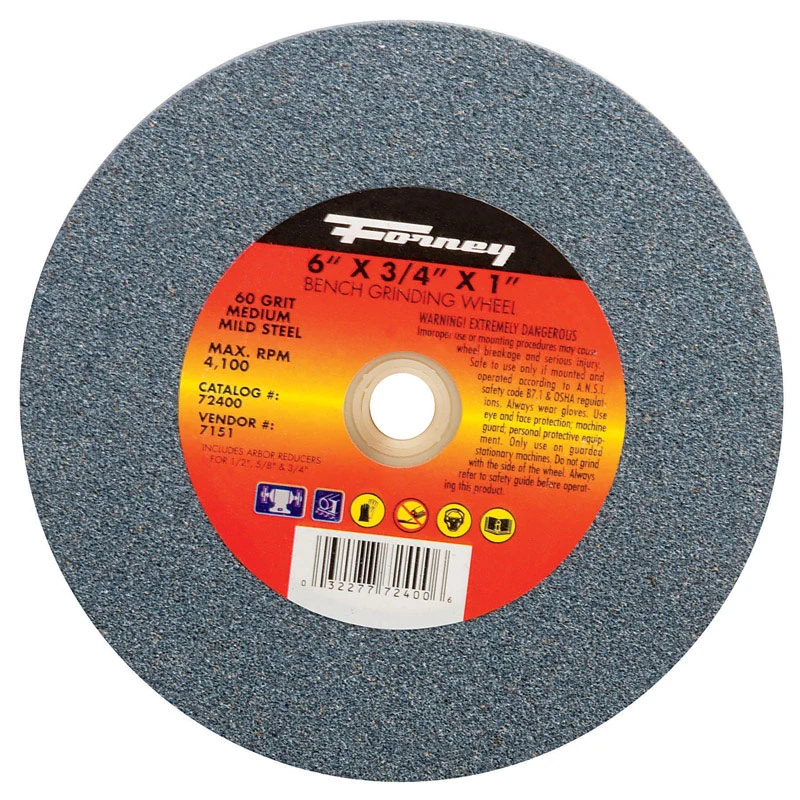 Rueda de rectificado de banco Forney de 6 pulg. DX y 1 pulg.