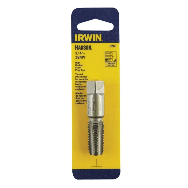 Macho de roscar de acero con alto contenido de carbono SAE de Irwin Hanson de 1/4 pulg., 1 pieza