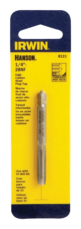 Macho de roscar de acero con alto contenido de carbono SAE de Irwin Hanson, 1/4 pulg., 1 pieza
