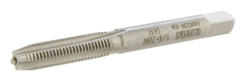 Macho de roscar de acero con alto contenido de carbono SAE de Irwin Hanson, 1/4 pulg., 1 pieza