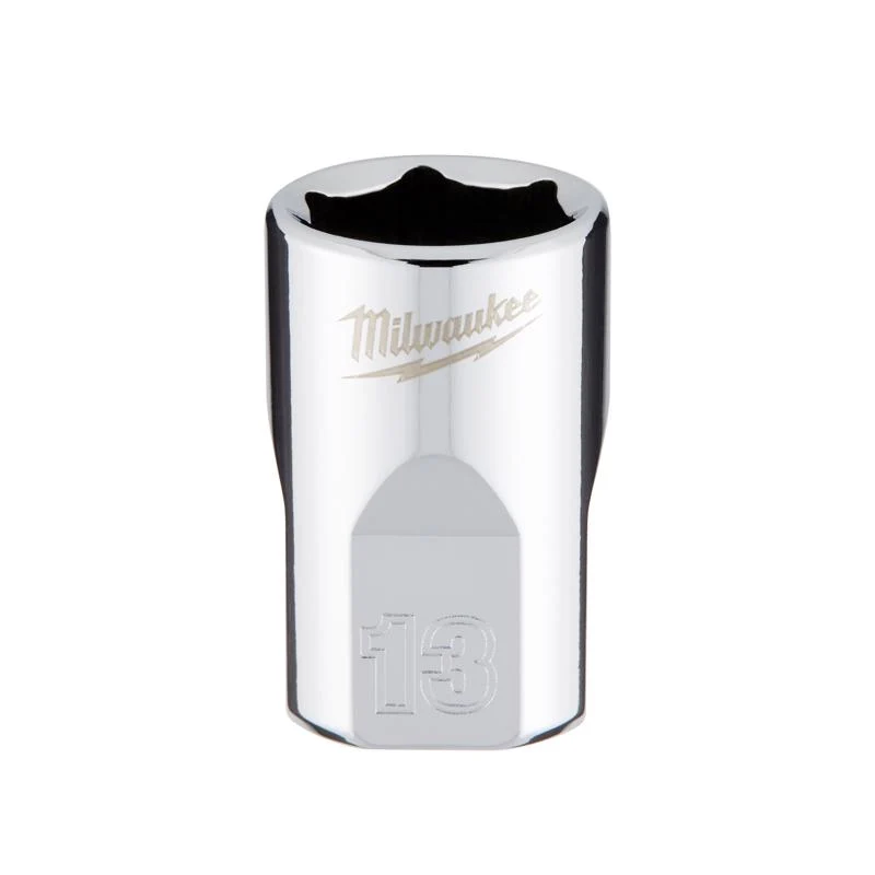 Dado estándar de 6 puntas métrico de 13 mm x 3/8 pulg. de Milwaukee, 1 pieza