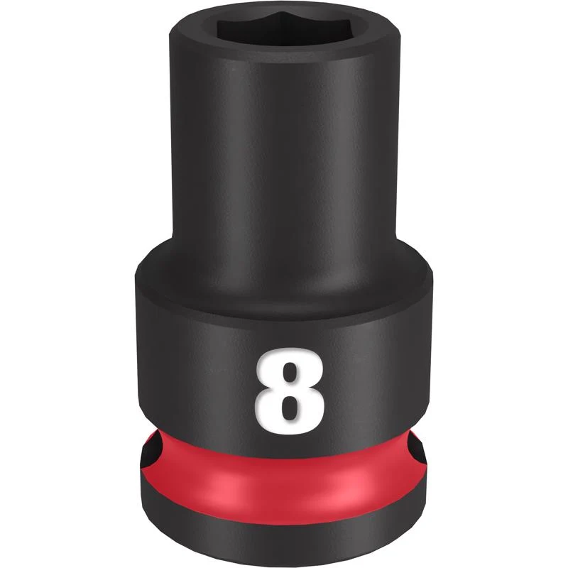 Dado de impacto estándar métrico de 6 puntas Milwaukee Shockwave de 8 mm x 3/8 pulg., 1 pieza