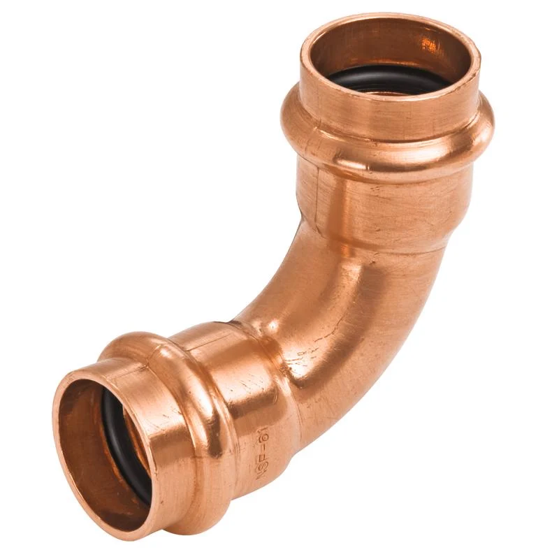 Codo de cobre forjado de 90 grados NIBCO de 1-1/2 pulg. para prensar X 1-1/2 pulg. para prensar, 1 paquete