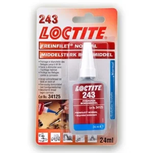 Loctite 243 - 24 ml, Fijador de roscas de resistencia media Fácil Instalación con Taladro