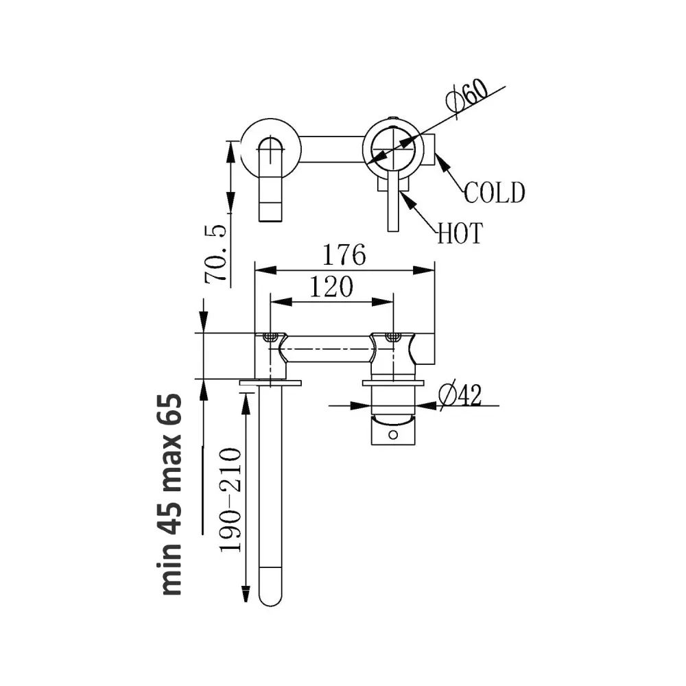 Miscelatore lavabo incasso serie Echo ottone cromato