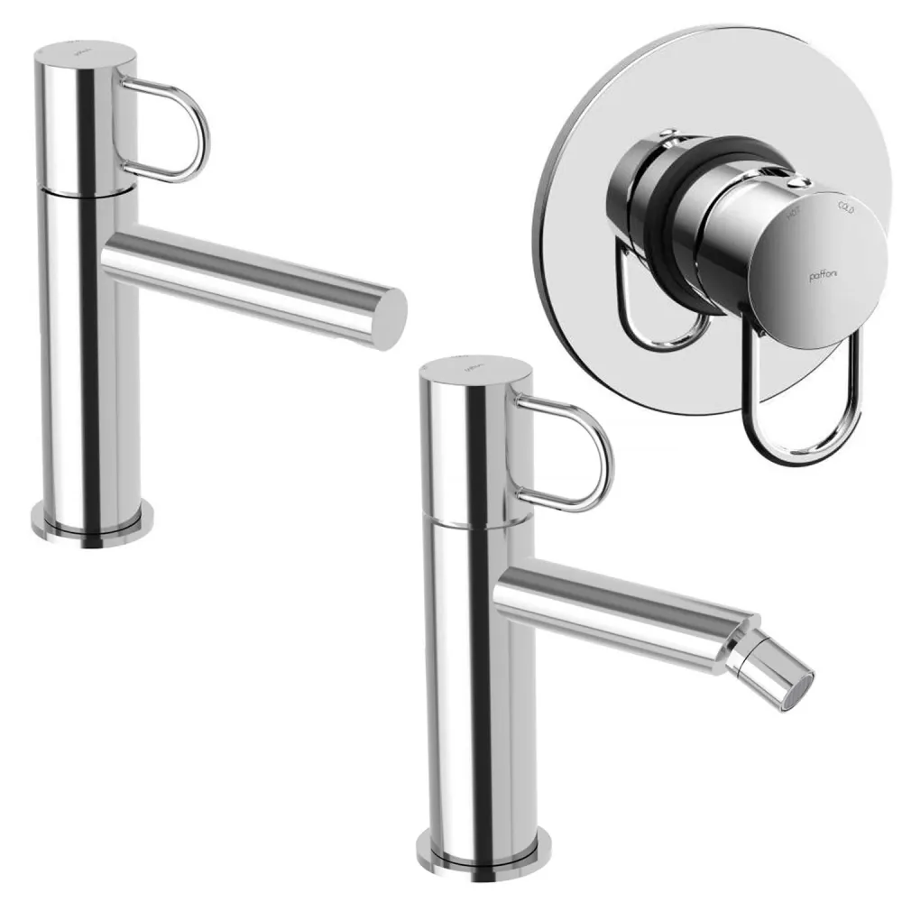 Porta-rosca de Aluminio Set di miscelatori lavabo, bidet e doccia Paffoni Jocker cromato