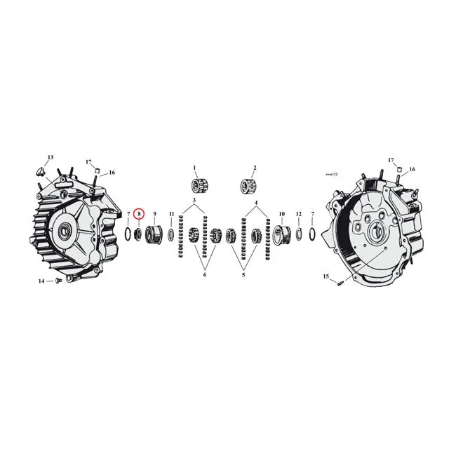 Sprocket Bearing End, Left Side Harley-Davidson