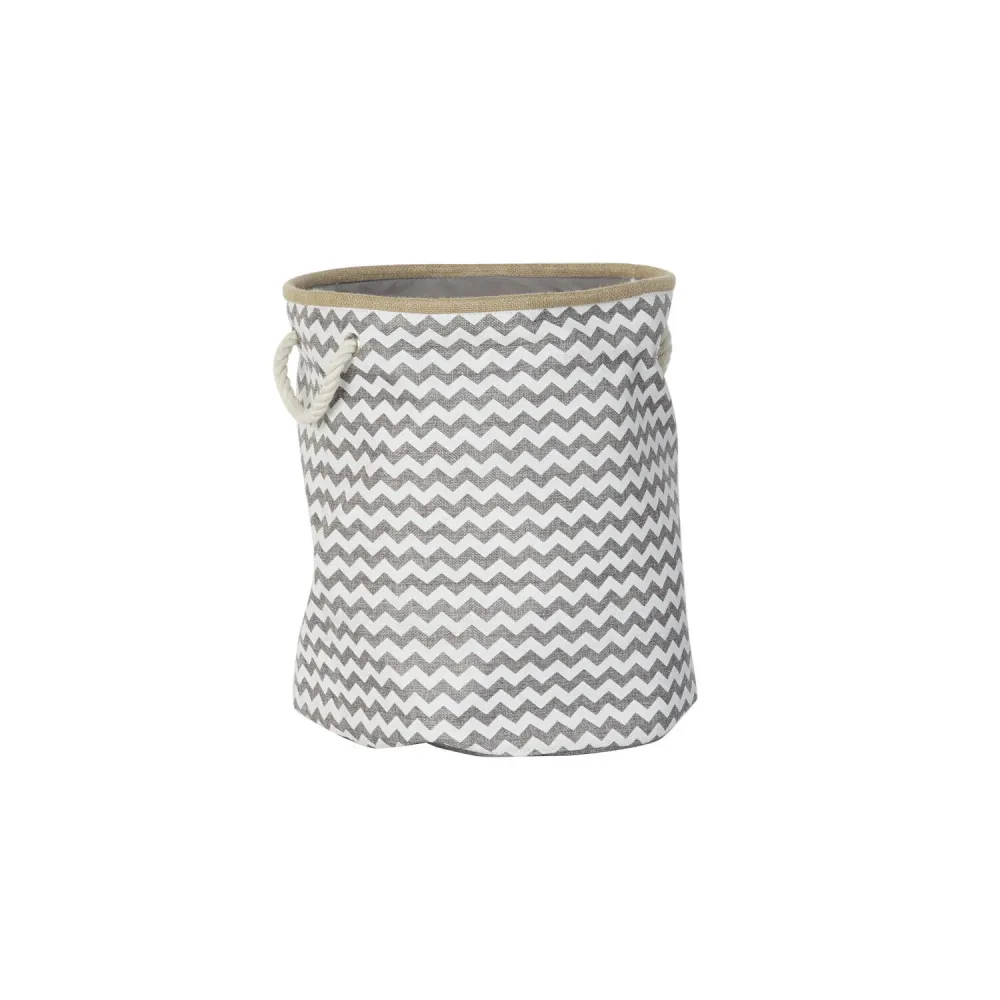 CESTA POLIESTER YUTE 38X38X45 ZIG ZAG GRIS