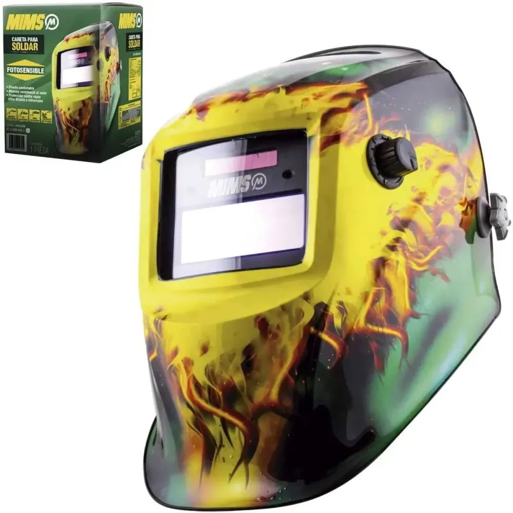 Careta para soldar electrónica sencilla con diseño dragón Mims (Grade )