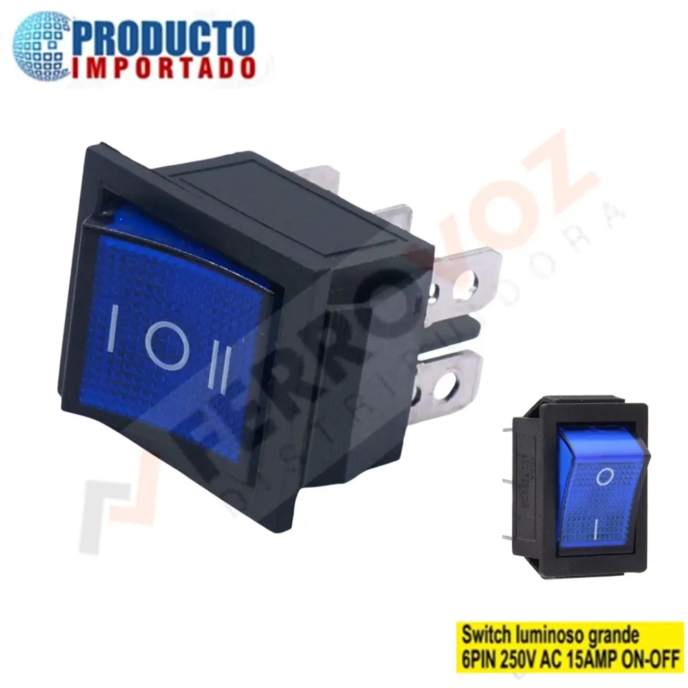 Indicador LED Piloto INTERRUPTOR SWITCH 6 PINES SOLDADORA 20A - 15A