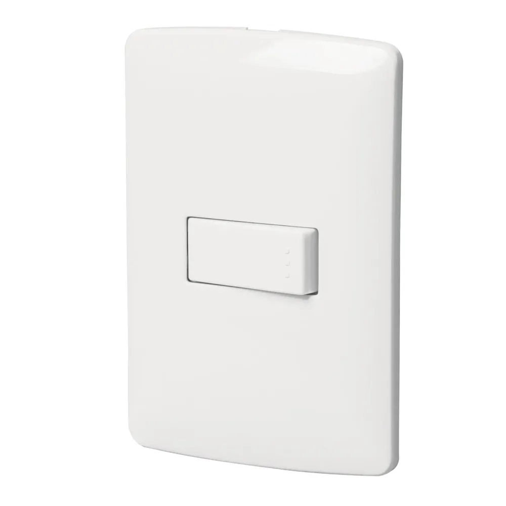 Placa armada 1 interruptor fácil, blanco, línea Italiana Compatible con PLC Siemens