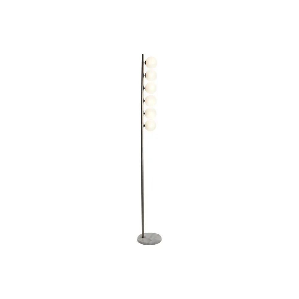 LAMPARA PIE ACERO CRISTAL 22X22X162 CROMADO