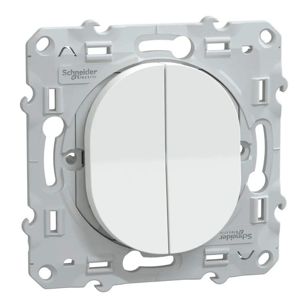 Schneider Ovalis interrupteur doble va et vient blanc - S320214