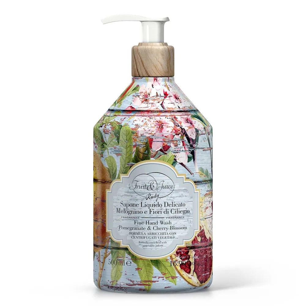 <b>Jabón de manos liquido 500 mL</b></br>Granada y Flor de Cerezo</br><i>Fruit&Juice</i> para Vestuarios Comerciales