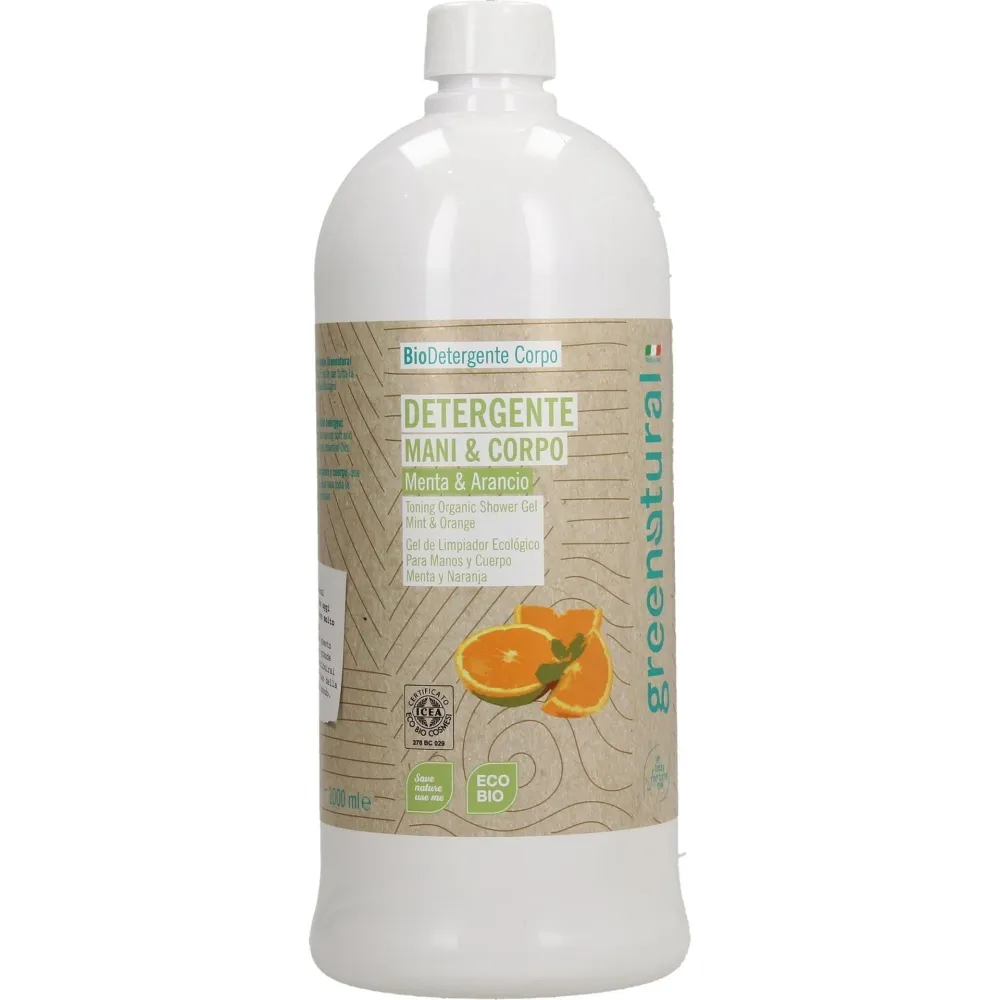 Toallitas Húmedas Jabón liquido manos y cuerpo menta y naranja Greenatural 1L
