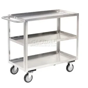 3 Shelves Acero inox Steel Stock Cart Jamco Capacity, 48"L x 24"W x 35"H 1200 lb XA248U5