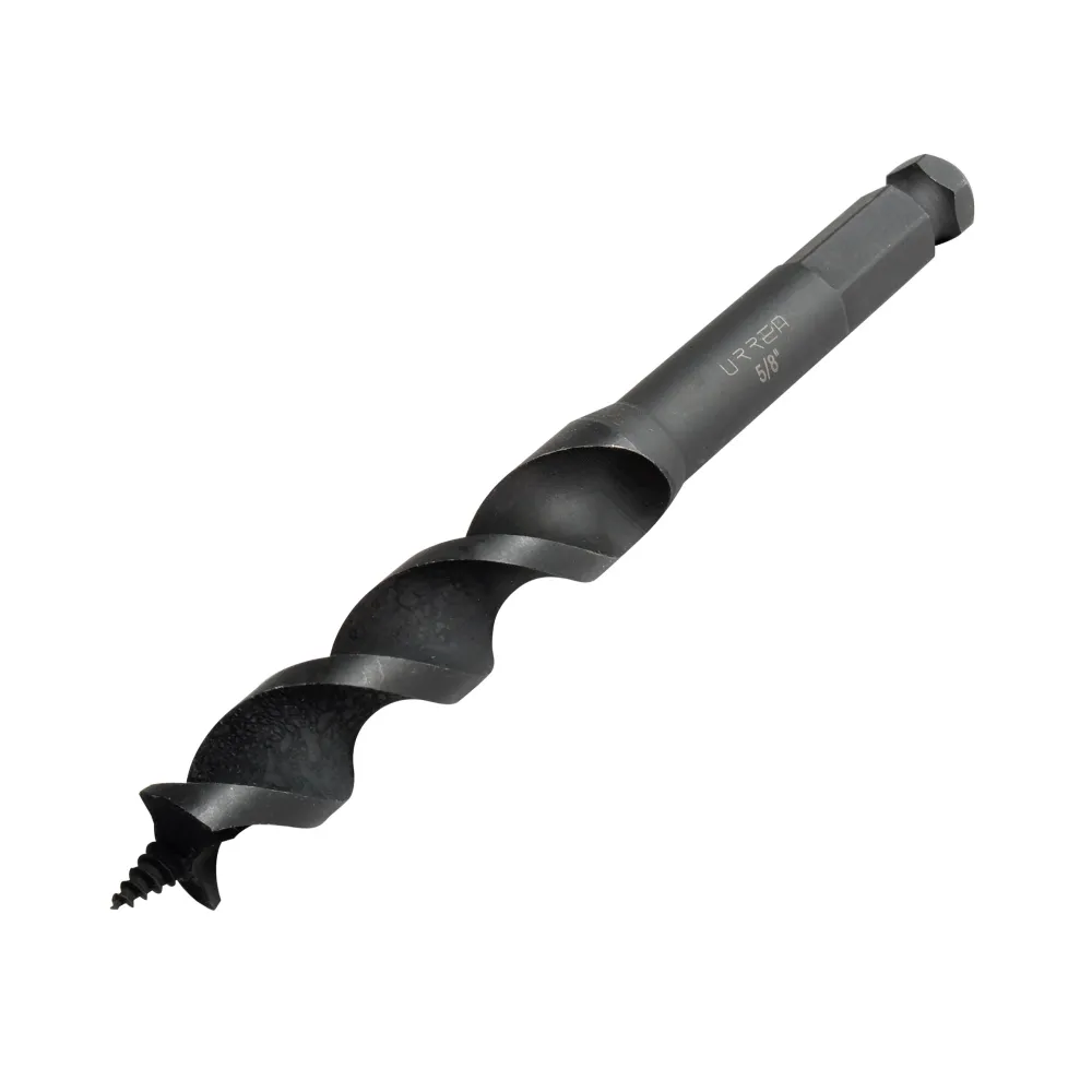 Broca para madera de acero al carbono tipo gusano 5/8" zanco de 7/16" Urrea (DIN 338)